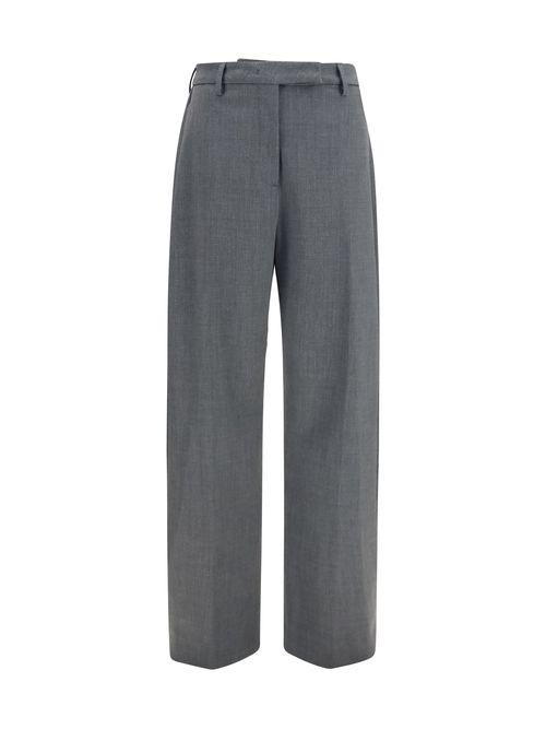 Wool-Blend Straight-Leg Trousers — Gray