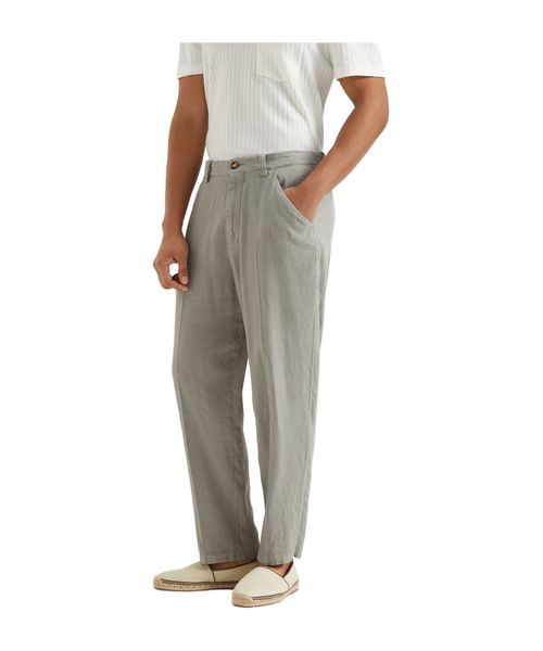 Creased straight trousers