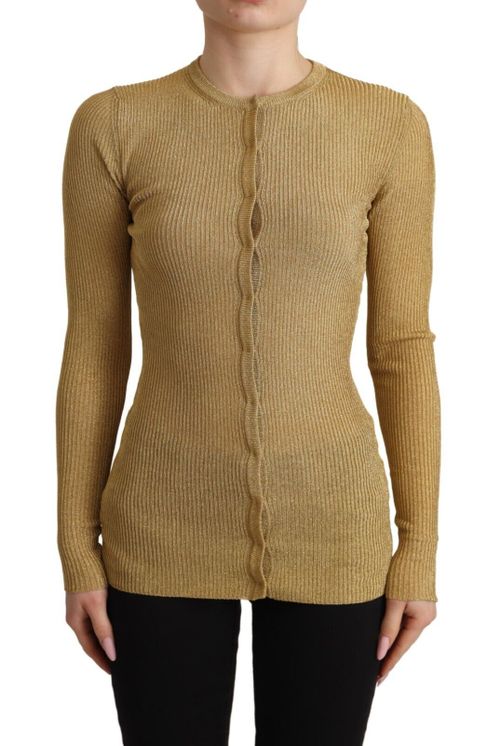 Viscose Blend Cardigan — Gold