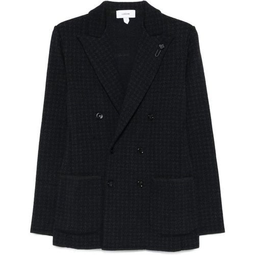 Lardini Double Breasted Jacket With Houndstooth Pattern