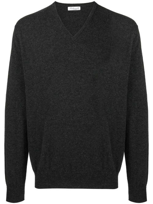 V-neck knit jumper - Grey