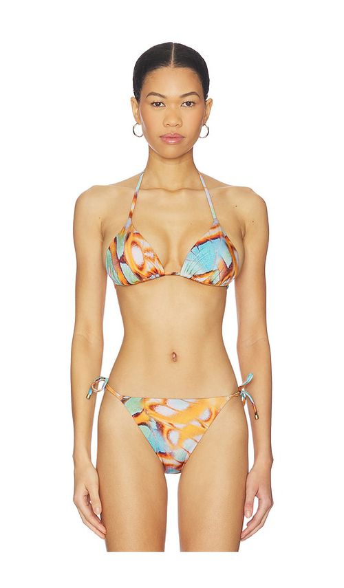 Vitamin A Gia Triangle Top in Brown,Baby Blue. - XS also in S
