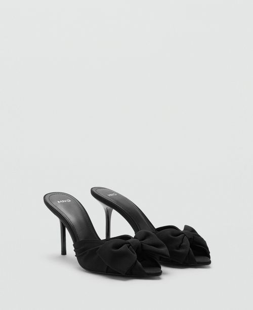 Women's Bow Heel Sandals - Black