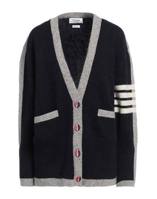 Thom Browne Woman Cardigan Navy Size 0 Wool, Mohair wool