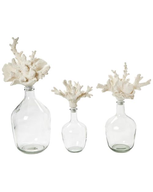 Set Of 3 Glass Bottle Jars With Stopper