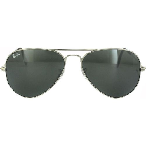 Ray-Ban Aviator Unisex Silver Grey Mirror Sunglasses Metal - One Size