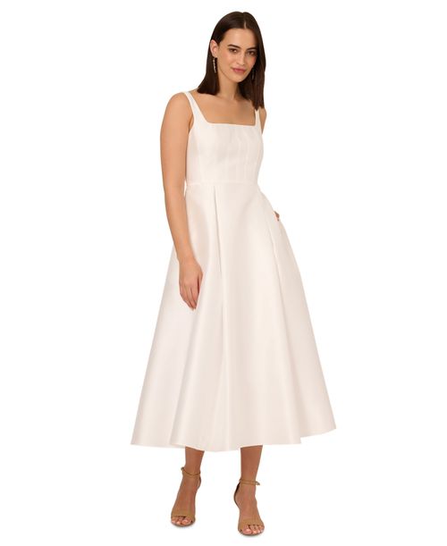 Women's Mikado Fit & Flare Dress - Ivory