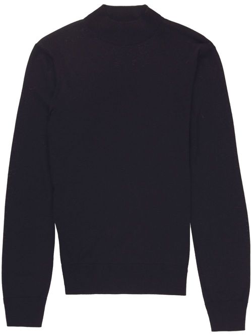 Mock-neck wool jumper - Black