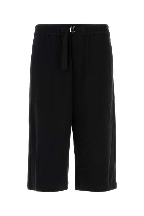 Black cotton bermuda shorts