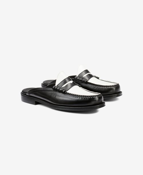 G.h.bass Men's Winston Mule Easy Weejuns Loafers - Black/White