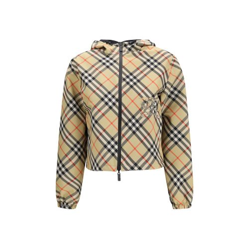 Reversible Checked Jacket — Beige