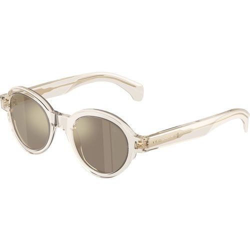 Moncler Unisex Moncler ME6003 RONDOSA 30035A Gafas de sol Acetato Blanco Marrón Redonda Espejo