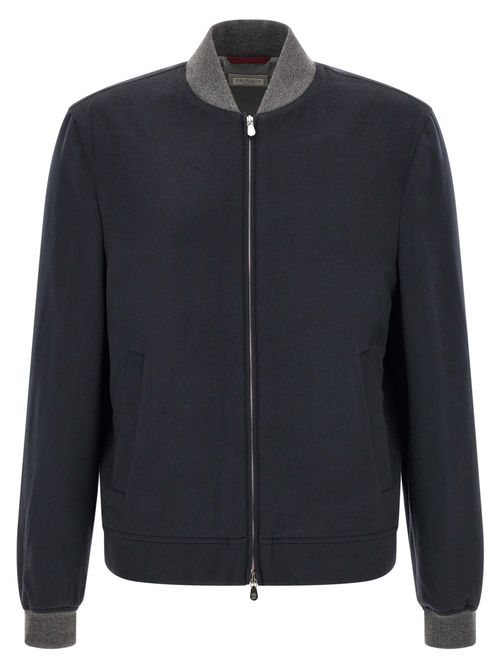 Dark Blue Bomber Jacket