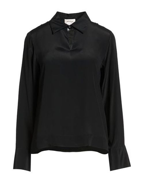 Woman Top Black Size 10 Acetate, Silk