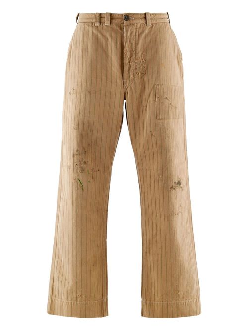 Pinstriped trousers - Brown