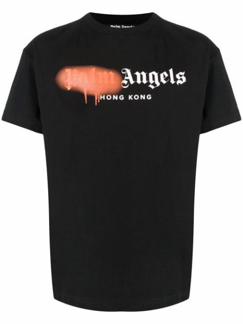 Sprayed logo-print T-shirt