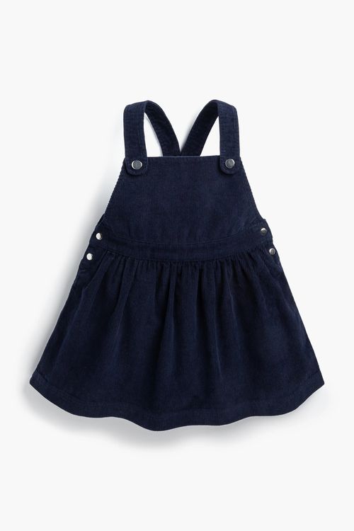 Corduroy Pinafore Dress In Navy Blue | Kids | : 8 | Girl- Monica + Andy Organic Kids Clothing