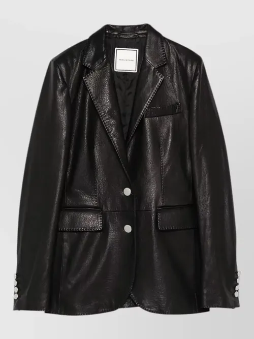 Tagliatore - textured jacket buttoned cuffs front pocket