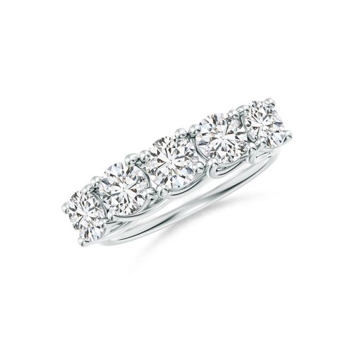 Angara 2.0 Carats Half Eternity Five Stone Diamond Wedding Band in Platinum