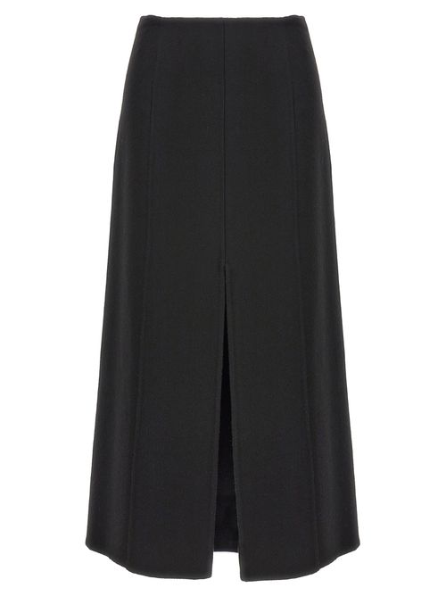 -Long Cloth Skirt Gonne Nero-Donna