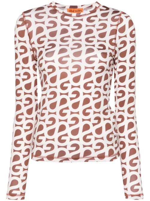 Juno logo-print T-shirt - Brown