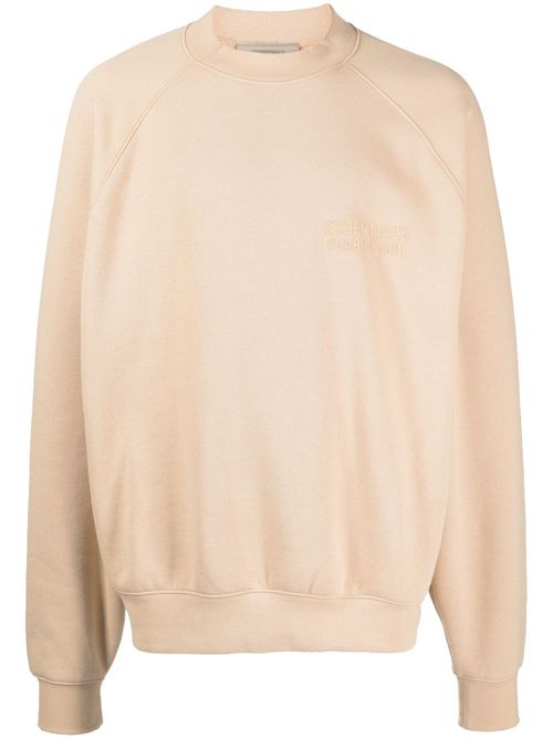 Raglan-sleeve cotton-blend sweatshirt - Brown