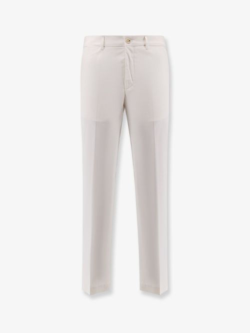 Cotton-Silk Blend Trousers — White