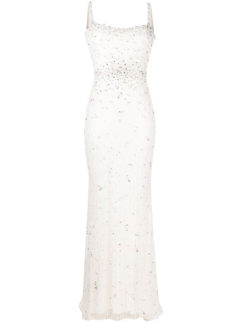 Kabla floral-sequin bridal gown - White