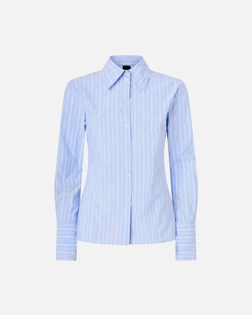 Striped cotton shirt with logo - 36