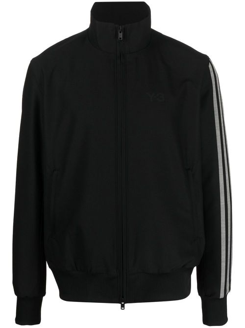 Funnel neck zip-up track jacket - Black