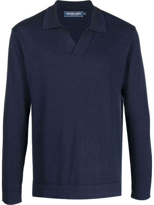 Knit polo jumper - Blue