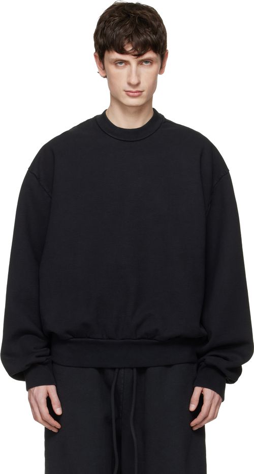 Black Sunfaded Classic Half Raglan Sweatshirt