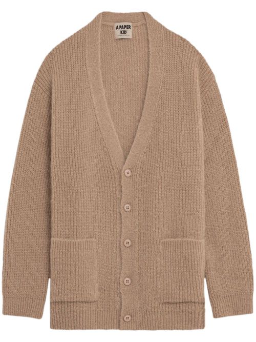 Patch-pocket cardigan - Neutrals