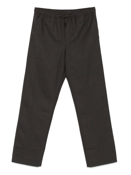 Drawstring-waist trousers - Brown