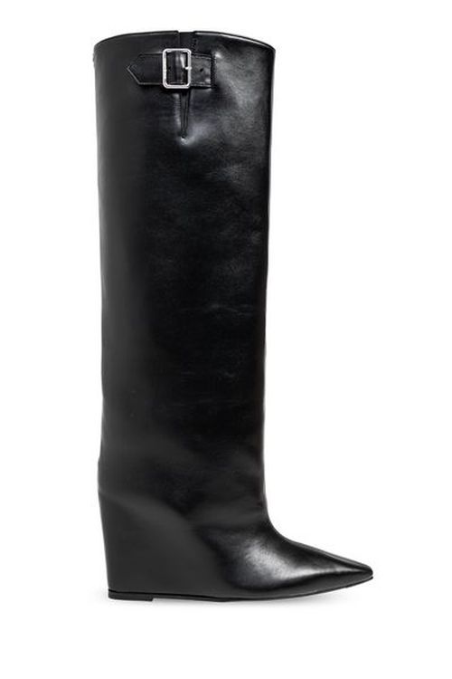Courrèges Astro Pointed-Toe Buckle-Detailed Boots