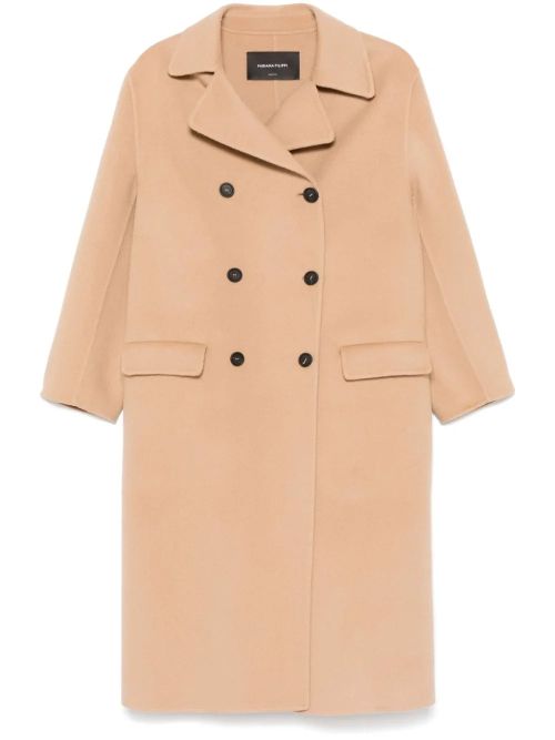 Double-Breasted Merino Wool Coat — Beige