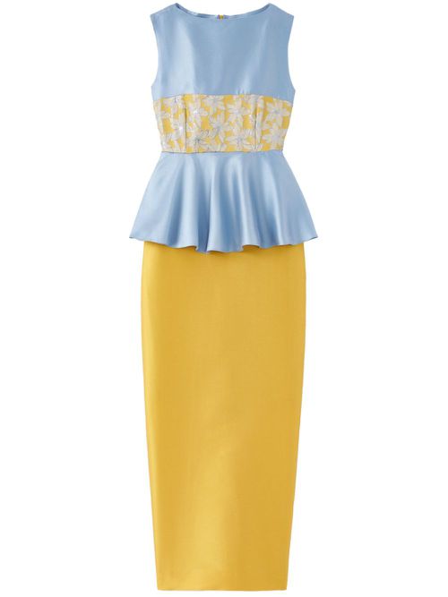 Cy peplum-waist midi dress - Yellow