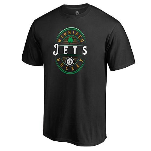 Men's Fanatics Black Winnipeg Jets St. Patrick's Day Forever Lucky T-Shirt - Size 5XL