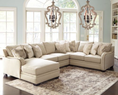 Luxora 4-Piece Sectional with Chaise, Bisque