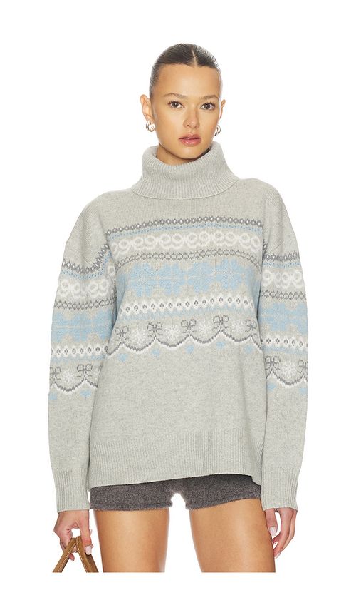 LoveShackFancy Mirin Turtleneck Sweater in Grey. XL. Also in L, S