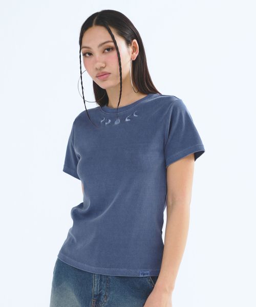 P. O.M SOLID PIGMENT TEE BLUE