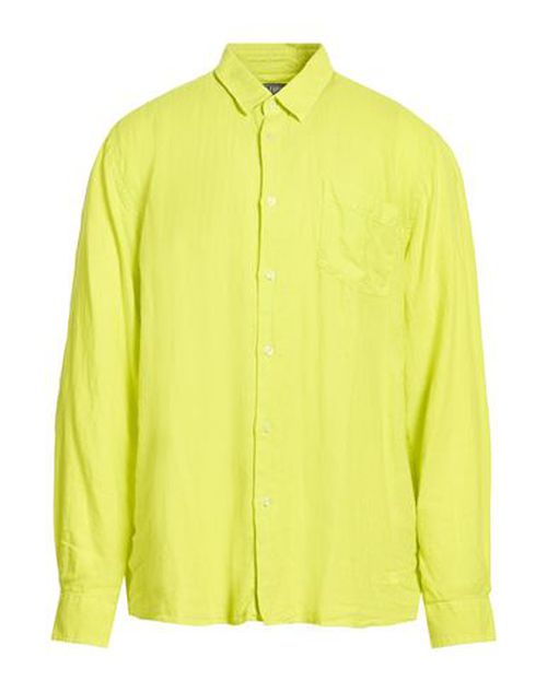 Man Shirt Lime green Size S Linen