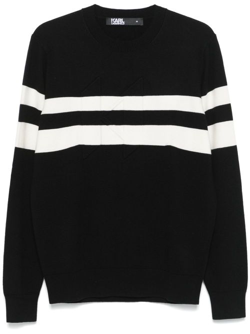 Karl monogram-jacquard sweater - Black