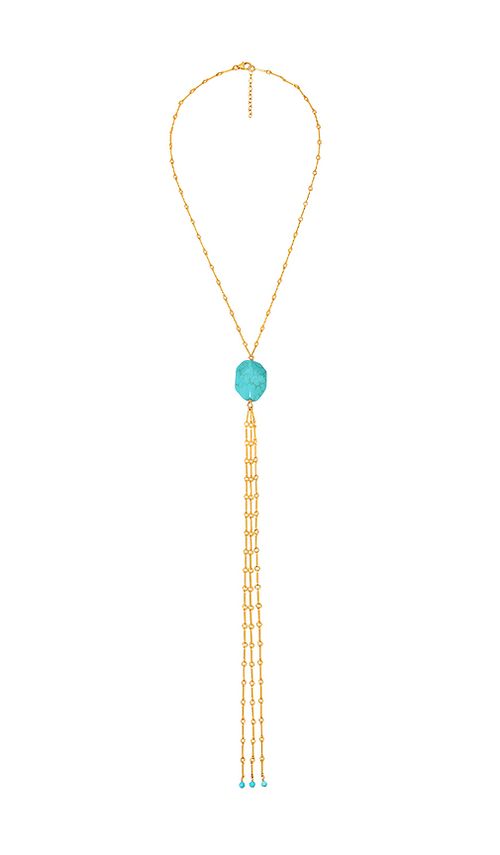 NAiiA x REVOLVE Turquoise Bolo Necklace in Metallic Gold