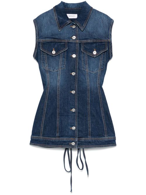 Sleeveless denim mini dress - Blue