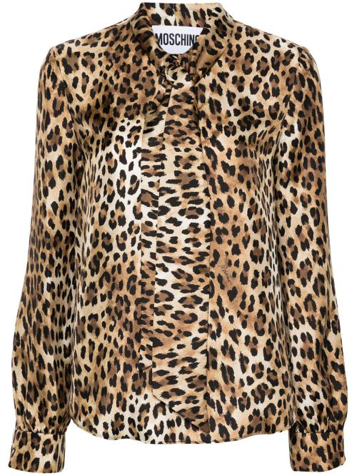 Moschino Bluse mit Leoparden-Print - Braun