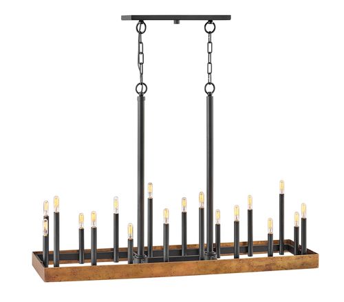 Weathered Brass LED Chandelier from the Wells Collection