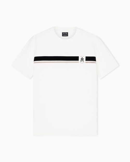 Regular fit T-shirt with contrasting band and logo