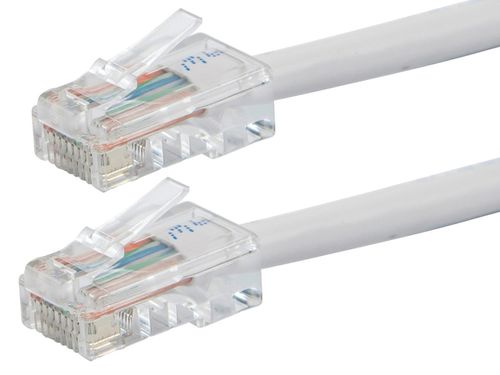 Cat6 1ft White Patch Cable, UTP, 24AWG, 550MHz, Pure Bare Copper, RJ45, Zeroboot Series Ethernet Cable