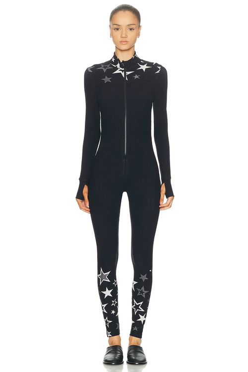 THE UPSIDE Superstar Nova Ski Jumpsuit in Galaxia - Black. XS also in L